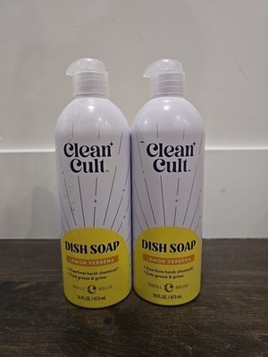 Cleancult Dish Soap, Refillable Aluminum Bottle, Lemon Verbena, 16 fluid oz 2 Pk