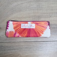 Lulu DK for Clinique Makeup Bag Womens OS Pink Orange Floral Canvas Zipper Pouch