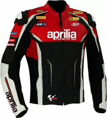 Aprilia Motorcycle Riding Leather Jacket Motorbike Racing Biker TriCore Made