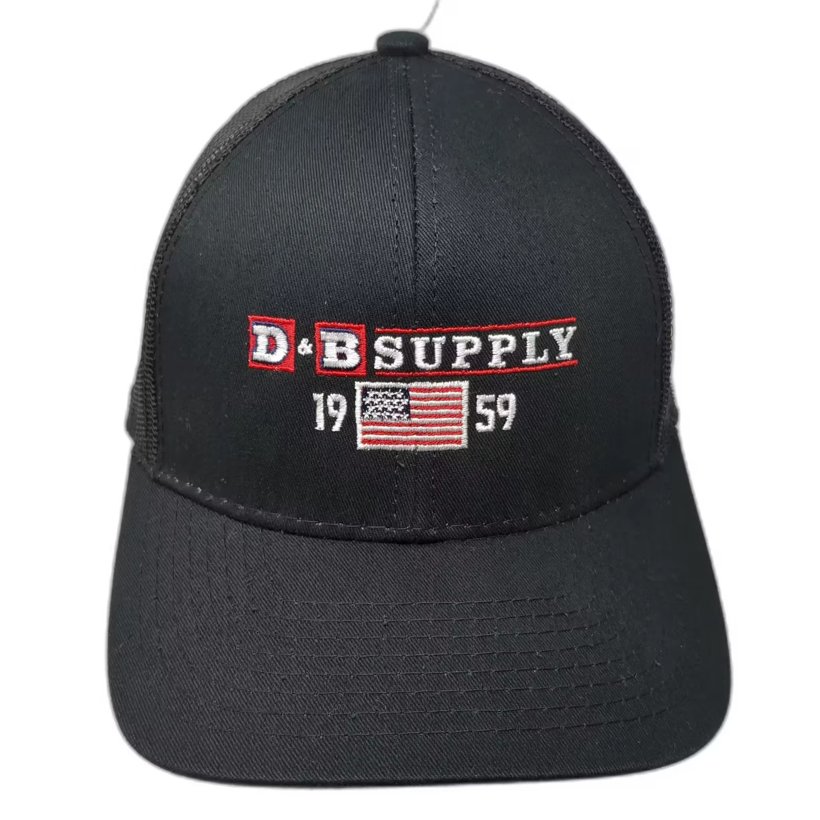 Outdoor Cap D&B Supply American Flag Black Trucker Hat Snapback OS Embroidered