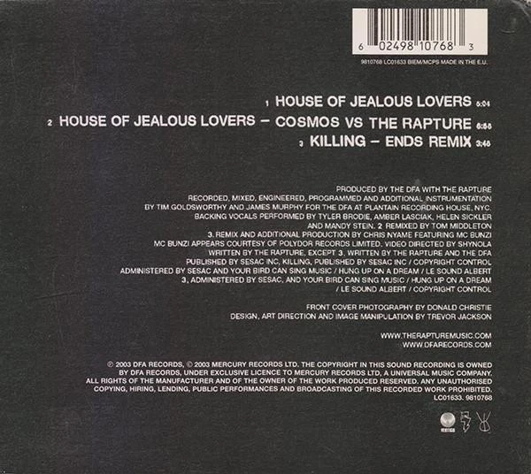 Rapture House Of Jealous Lovers CD UK Vertigo 2003 Single Im Digipak Hat Infos - Bild 2 von 2