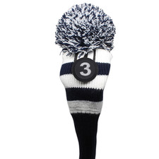 Majek Golf 3 White/Navy Blue Limited Edition Fairway Wood Head Cover