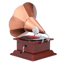Vintage Phonograph Decor High Simulation Antique Gramophone Model For Home Desk