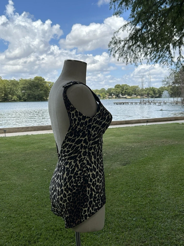 Auténtico estampado de leopardo vintage Cole of California años 60 de una pieza Foto 4 de 4