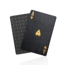 BIERDORF Cartes à jouer noires étanches diamantées, poker 8,7 x 5,7 cm, 