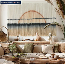 Jakalin Macrame Wall Hanging Large Sunset Dip 57"L x 35"W, Black and Brown