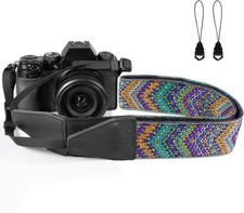Floral Jacquard Weave Camera Strap - Lightweight  Universal for DSLRs, 2" Width