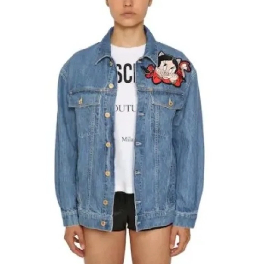 MOSCHINO DENIM JACKET WITH PORKY PIG EMBROIDERY SIZE 4
Opens in a new window or tab