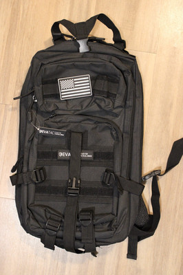 Evatac Black Tactical Gear Assault Backpack Military Molle US Flag Patch New