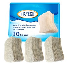 30 Count Natural loofah scrubbing pad with Soft and coarse fibers, ... Fast Ship