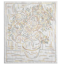 HOBBYRA HOBBYRE Sashiko fukin Sunflowers Sunflower Embroidery Cloth Van Gogh
