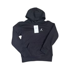 Jordan Brooklyn Fleece Jumpman Essentials Pullover Hoodie Black Boys S 8-10 NEW