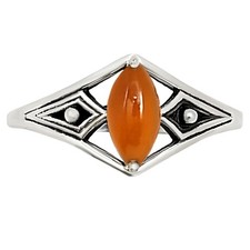 Natural Carnelian 925 Sterling Silver Ring s.8 Jewelry R-1727