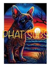 Sublimation Print French Bulldog Beach Ready to Press Heat Transfer
