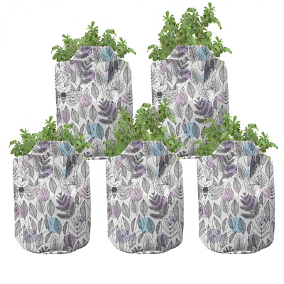 Blätter 5er Set Stofftöpfe Stofftaschen Natural Elements Laub