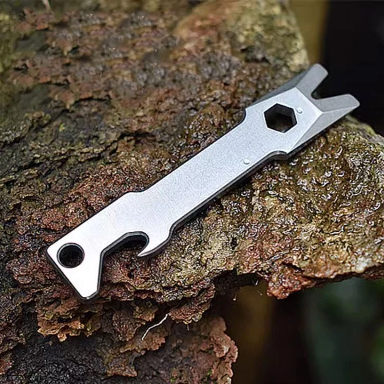 Llave de palanca de aleación de titanio abridor llavero exterior multiherramientas EDC Foto 2 de 4