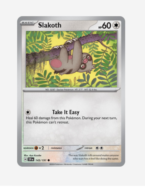 Pokemon -  Slakoth - 145/191  - Surging Sparks - NM/M
