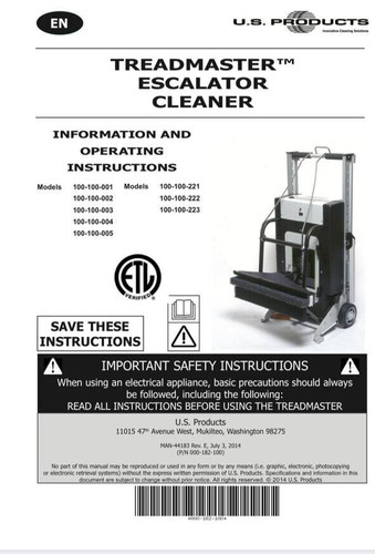 Treadmaster Escalator Cleaner CleanMaster Escalator Tread Vacuum WORKS *READ