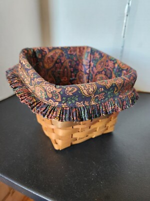Longaberger 1998 Fathers Day Finders Keepers Basket Paisley Liner