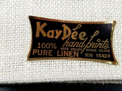 Vintage Kay Dee Hand Print 100% Pure Linen Amish Country Tea Towel