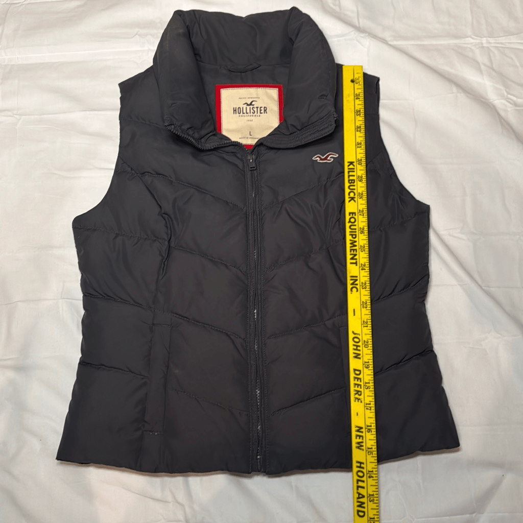 Hollister Co dark gray women's down filled puffer vest size large
