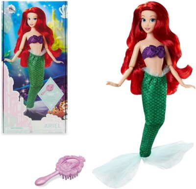 Disney Classic Princess Ariel Doll & Brush / The Little Mermaid 11 1/2''