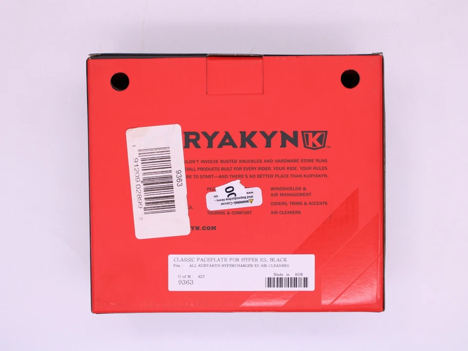 Placa frontal clásica negra genuina Kuryakyn para Hypercharger ES número de pieza - 9363 Foto 2 de 2