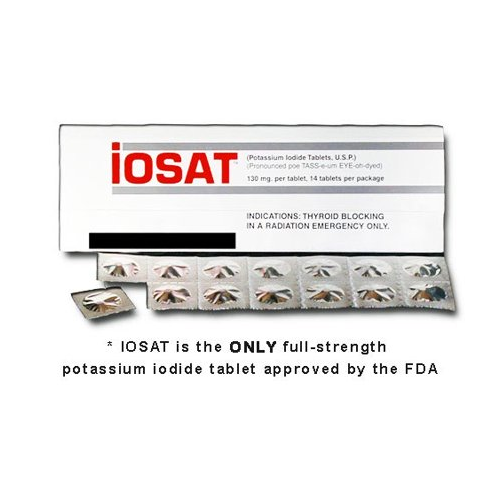 iOSAT Potassium Iodide KI Tablets 130 mg 14 Radiation Blocking Gear 5