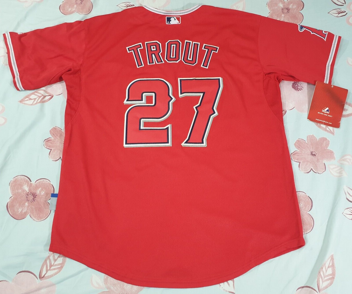 Anaheim Angels Mike Trout #27 Baseball Majestic Jersey Size48 | eBay