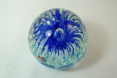 M Design Art Glass Curious Dolphins Investigating an Underwater Volcano Sculptu