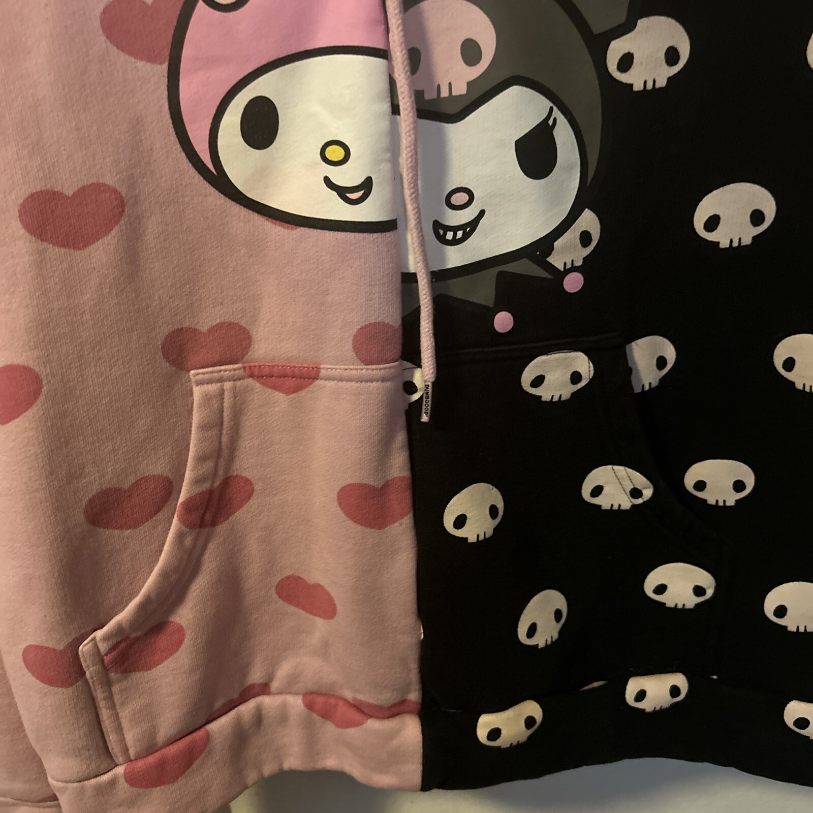 DUMBGOOD SANRIO MY MELODY & KUROMI SPLIT HOODIE Size ??? Gem