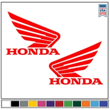 Set of 2 Vinyl Decal Wings for Honda Racing Car Honda Racing Cars ATVs MX Trucks