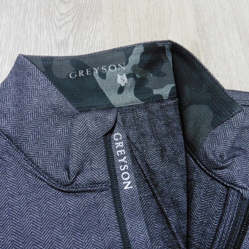 GREYSON Mens S SMALL TATE MOCKNECK 1/4 ZIP PULLOVER BLACK HERRINGBONE GREY GOLF - Picture 5 of 12