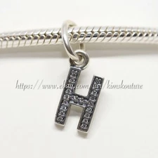 Authentic Pandora Letter H Pendant Charm 791320CZ
