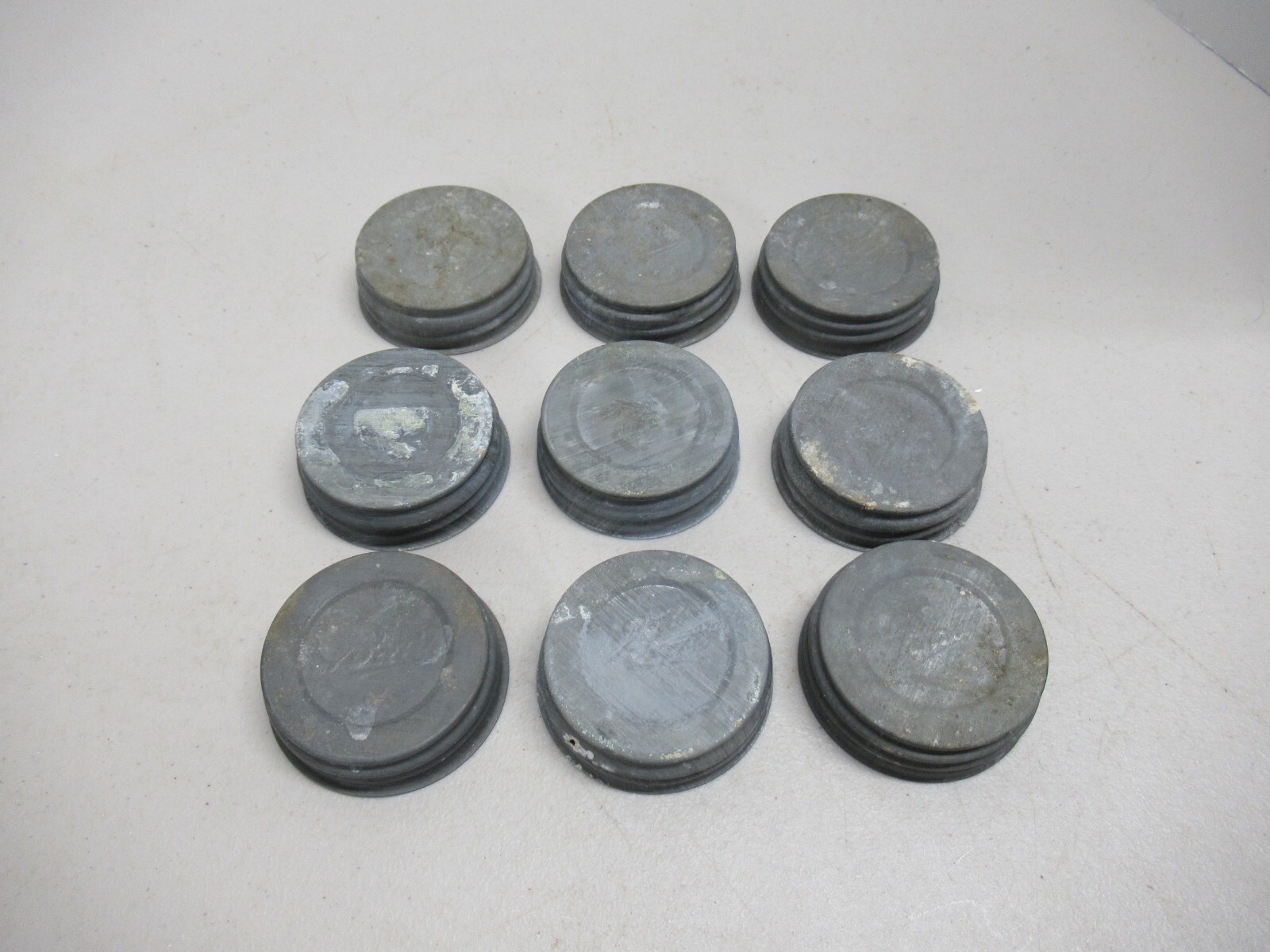 9 Vintage BALL ZINC CAPS Mason Jar Porcelain Lined Lids eBay