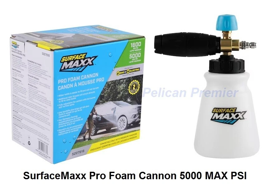 SURFACEMAXX Pro Foam Cannon 5000 MAX PSI Fully Adjustable Fan 