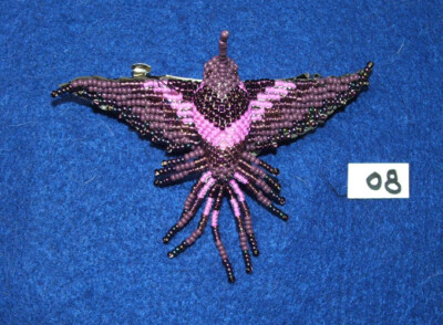 Hummingbird Barrette 4'' Beaded French Clip closure Fair trade bead work #08