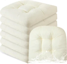 Thyle Outdoor Chair Cushions Set of 6 Waterproof Sun Protection Square Tufted x