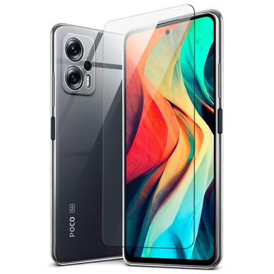 Handy Hülle für Xiaomi Poco X4 GT Silikon Case Schutz Bumper mit Panzerfolie