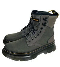 Dr Martens Mens Tarik Gun Metal Gray Lace-up Military Combat Boots Sz 7M Sz 8L