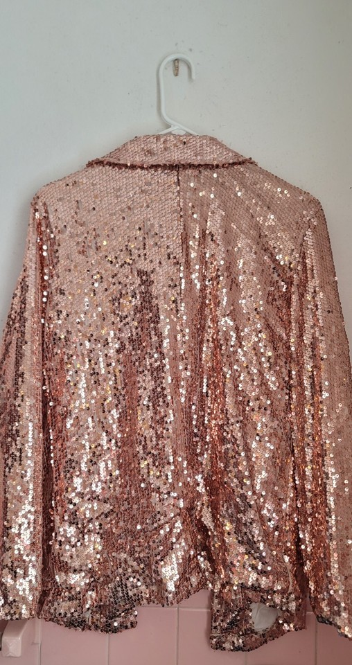 Rose Gold Sequin Dress Jacket/Blazer no pockets, no buttons BRAND NEW Size M/L eBay
