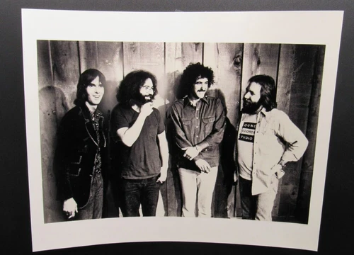 Grateful Dead B&W Photo Jerry Garcia Band Photo Standing Together 1970's 80's?