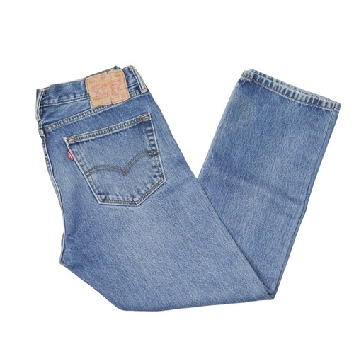 Levis 505 Jeans Regular Fit Straight Leg Men Size 33x30 Medium Stonewashed Denim - Picture 2 of 10