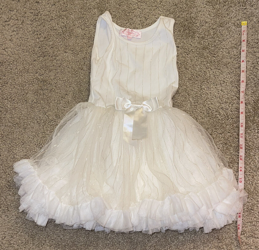 Popatu White and Gold Tulle Dress Size 2T/3T | eBay