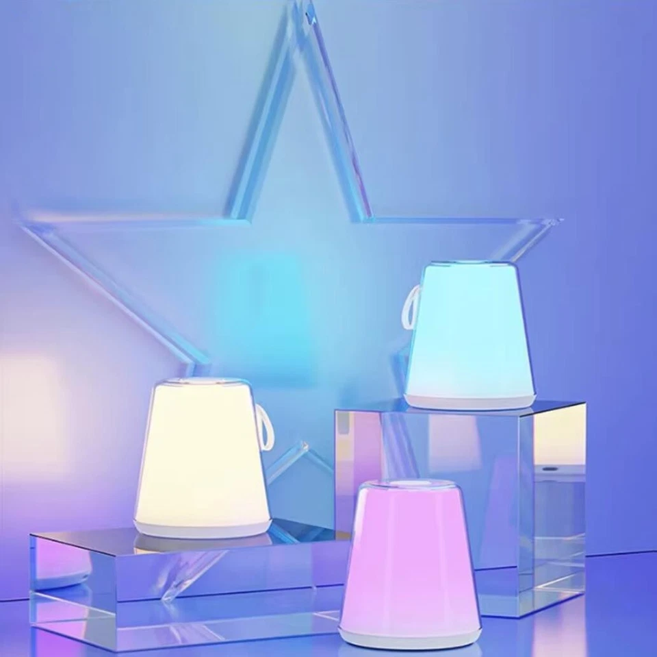 Lampada da Tavolo LED 5W RGB Paralume Estraibile Touch Dimmerabile USB IP44 - Immagine 3 di 4