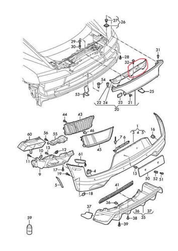 2017 AUDI R8 REAR RIGHT TRIM ARM OEM 4S8-853-165-A