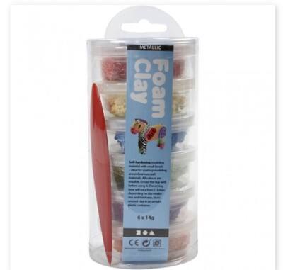 Creativ Company METALLIC Schaum Ton verschiedene Farben 6 x 14g