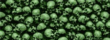 Green 3D Skulls Pile Black Motorcycle Scooter Bike Graphic Vinyl Decal Car Wrap