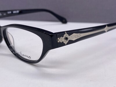 Sama Brille Damen Schwarz Strass Eckig  Vollrand Japan Nikki NP 480 Euro