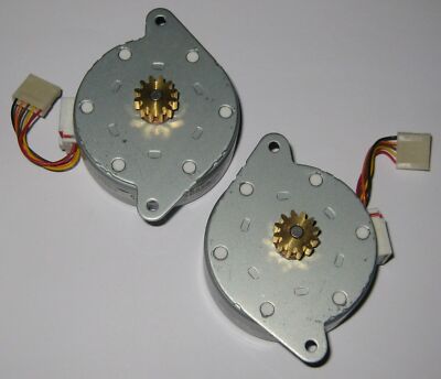 2 X NMB PM Alternator w/ 14mm 12 Tooth Gear   12 V   7.5 deg / step   55mm Dia.